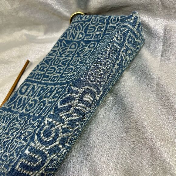 LUCKY BRAND Denim Logo Chain Strap Shoulder Bag Purse Y2K - Picture 3 of 10